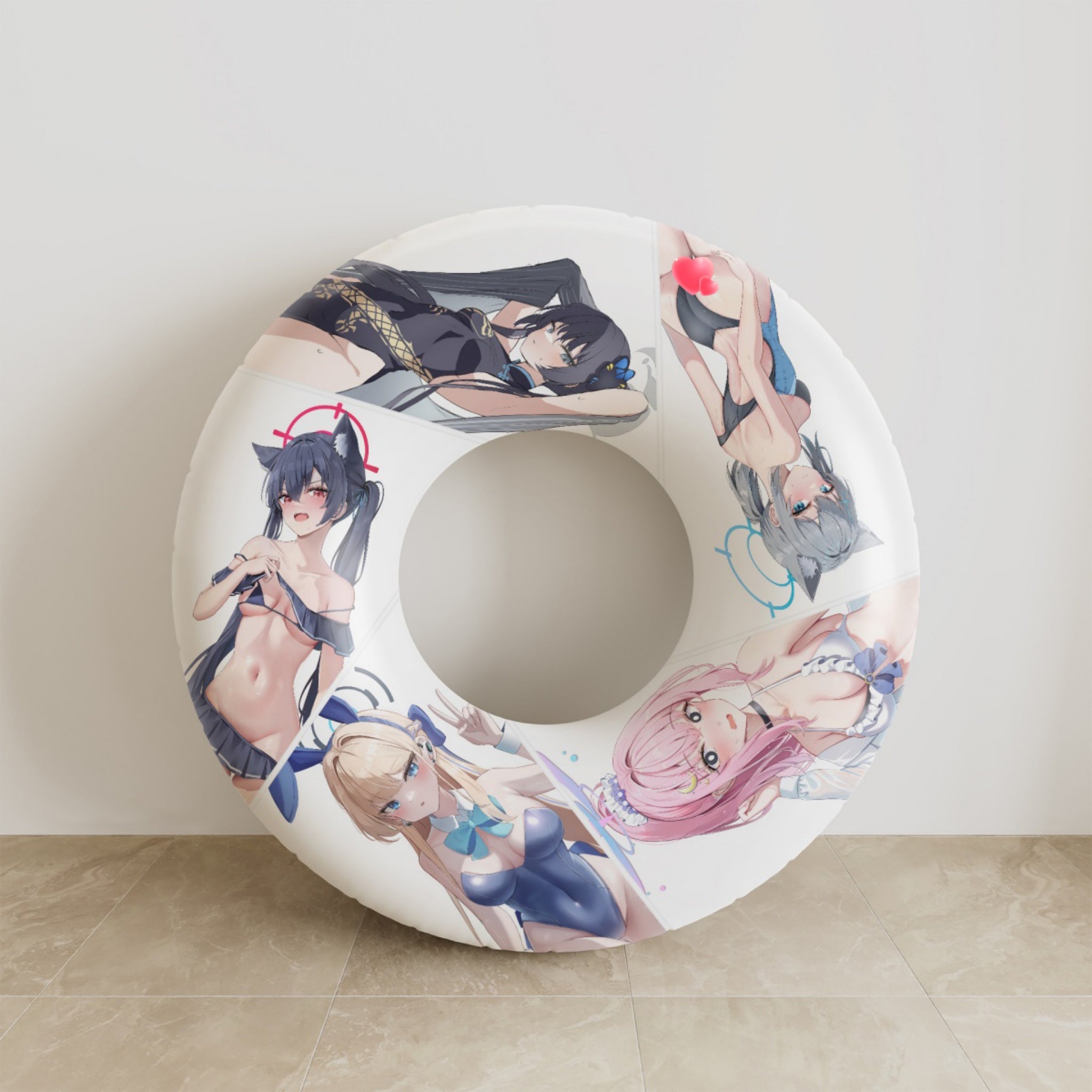 Toki, Serika, Kisaki, Shiroko & Mika - Anime Swim Ring Fan-Art Edition