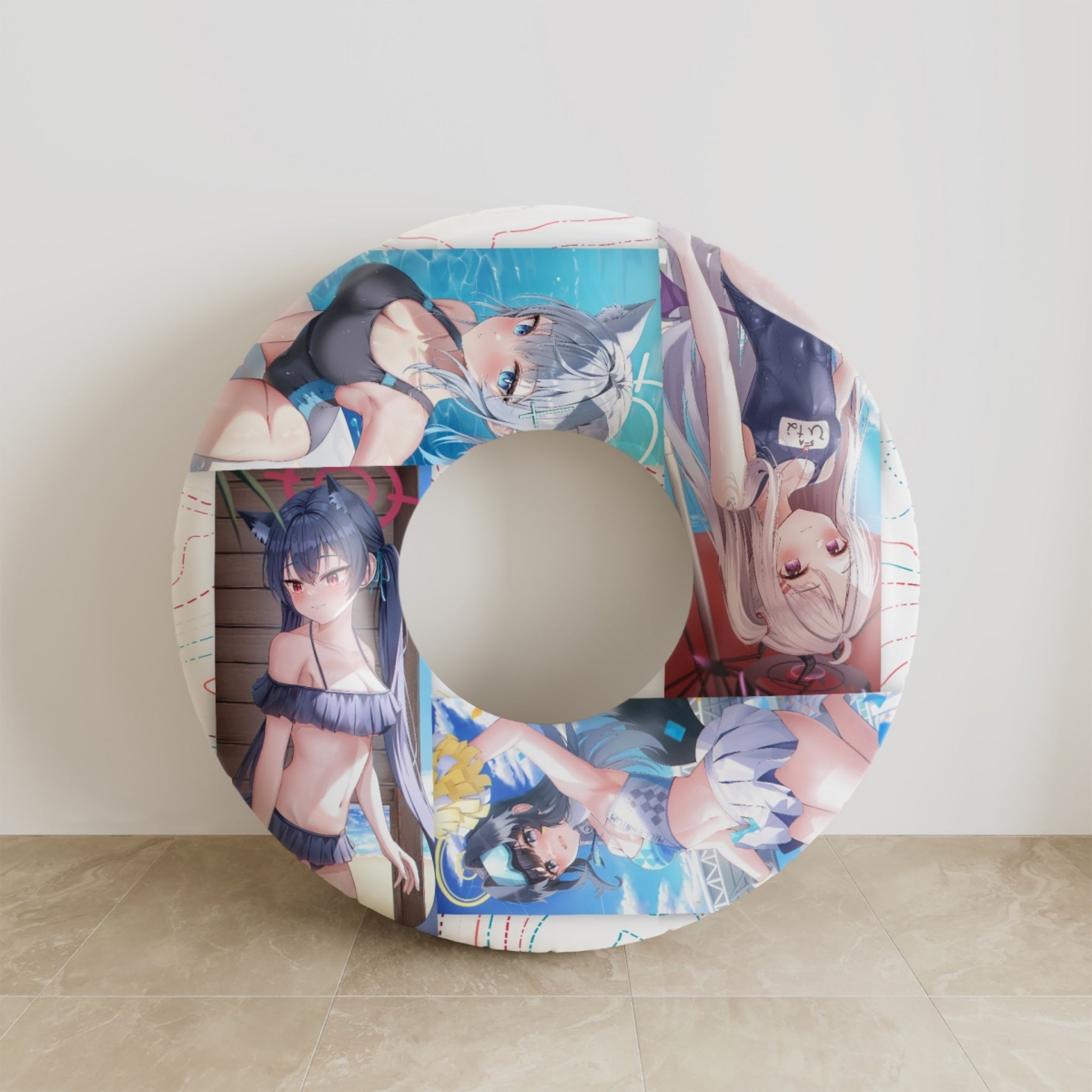 Shiroko, Hina, Serika & Hibiki - Anime Swim Ring Fan-Art Edition