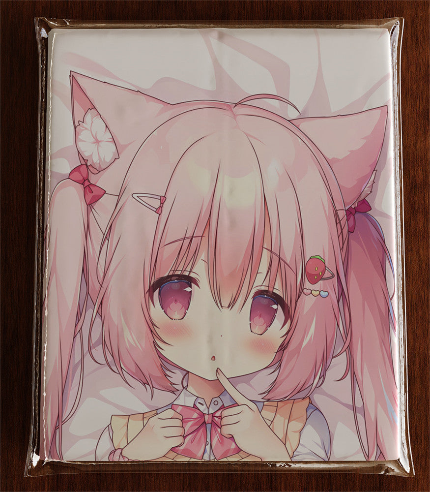 Milk-chan (Pink Hair Catgirl) - Anime Pillowcase Fan-Art Edition