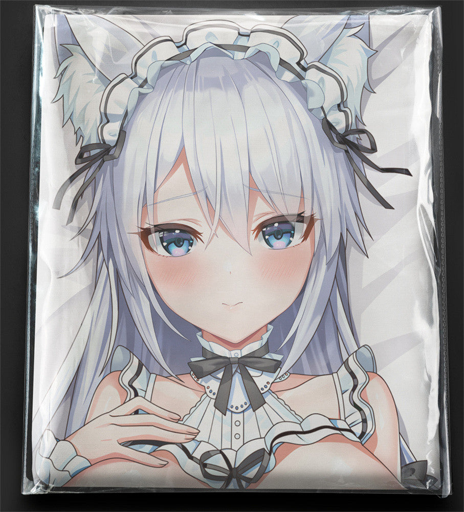 Shion (White Hair Maid Catgirl) - Anime Pillowcase Fan-Art Edition