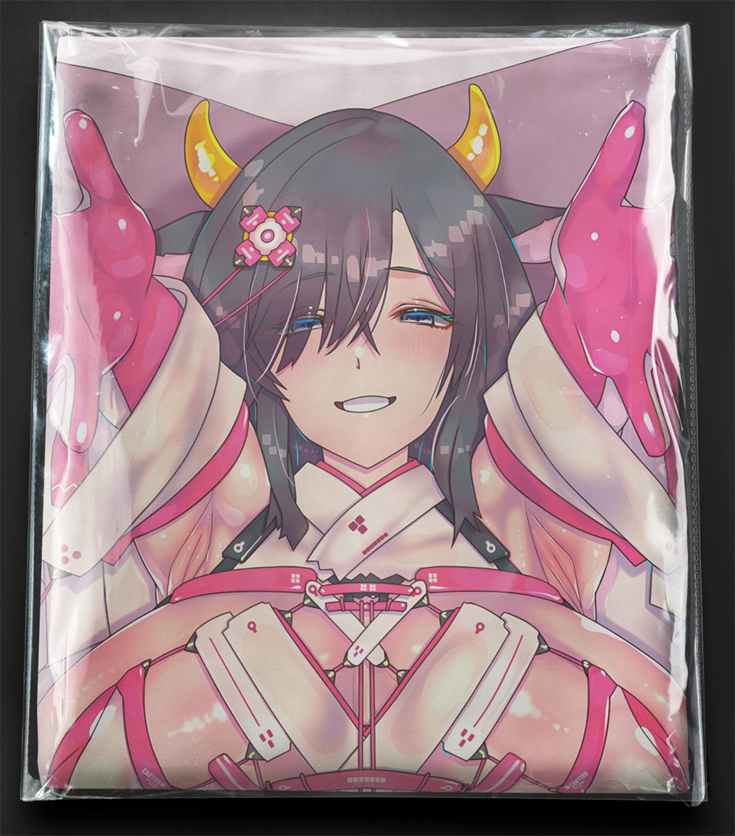 Black-haired Cow Shrine Maiden - Anime Pillowcase Fan-Art Edition