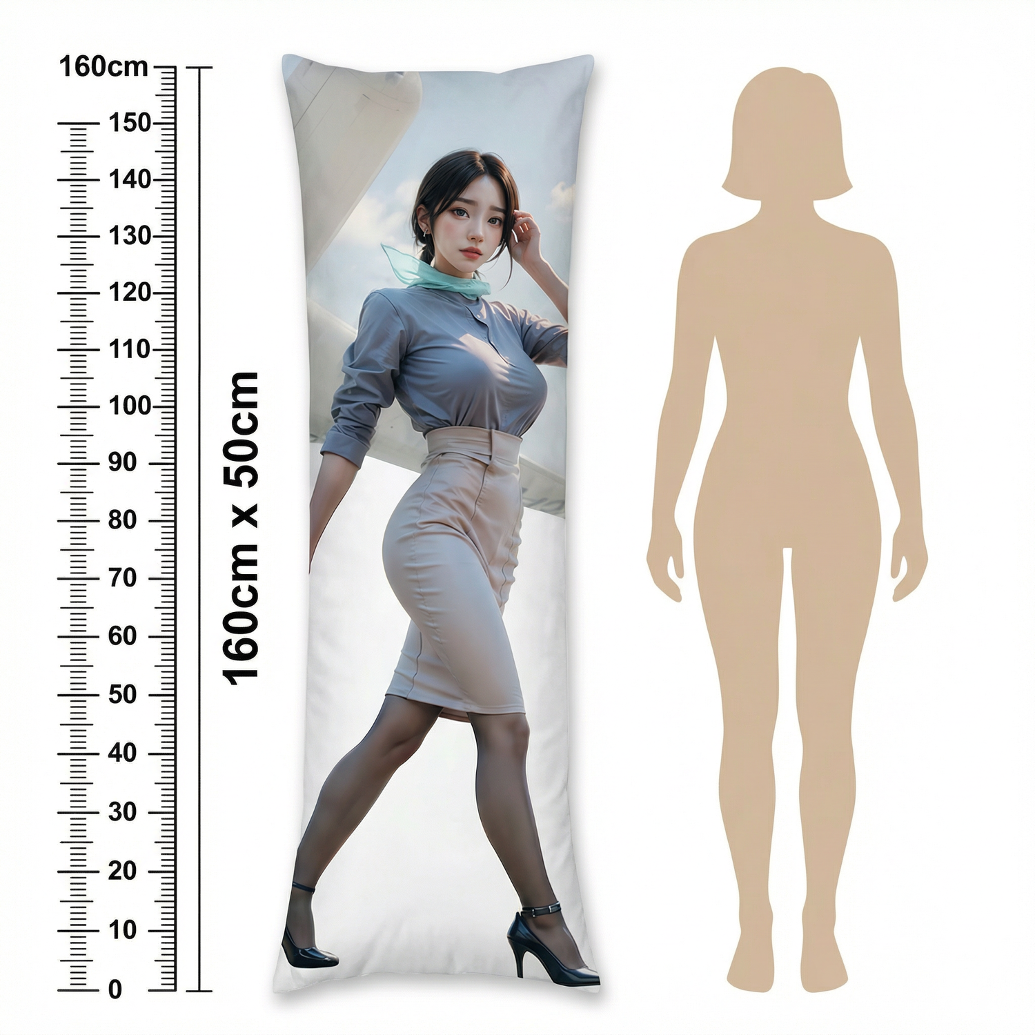 Korean Stewardess Uniform Dakimakura - AnimePillow Original