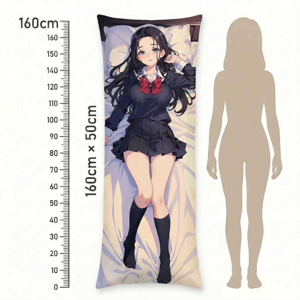 Long Black Hair JK Dakimakura - AnimePillow Original