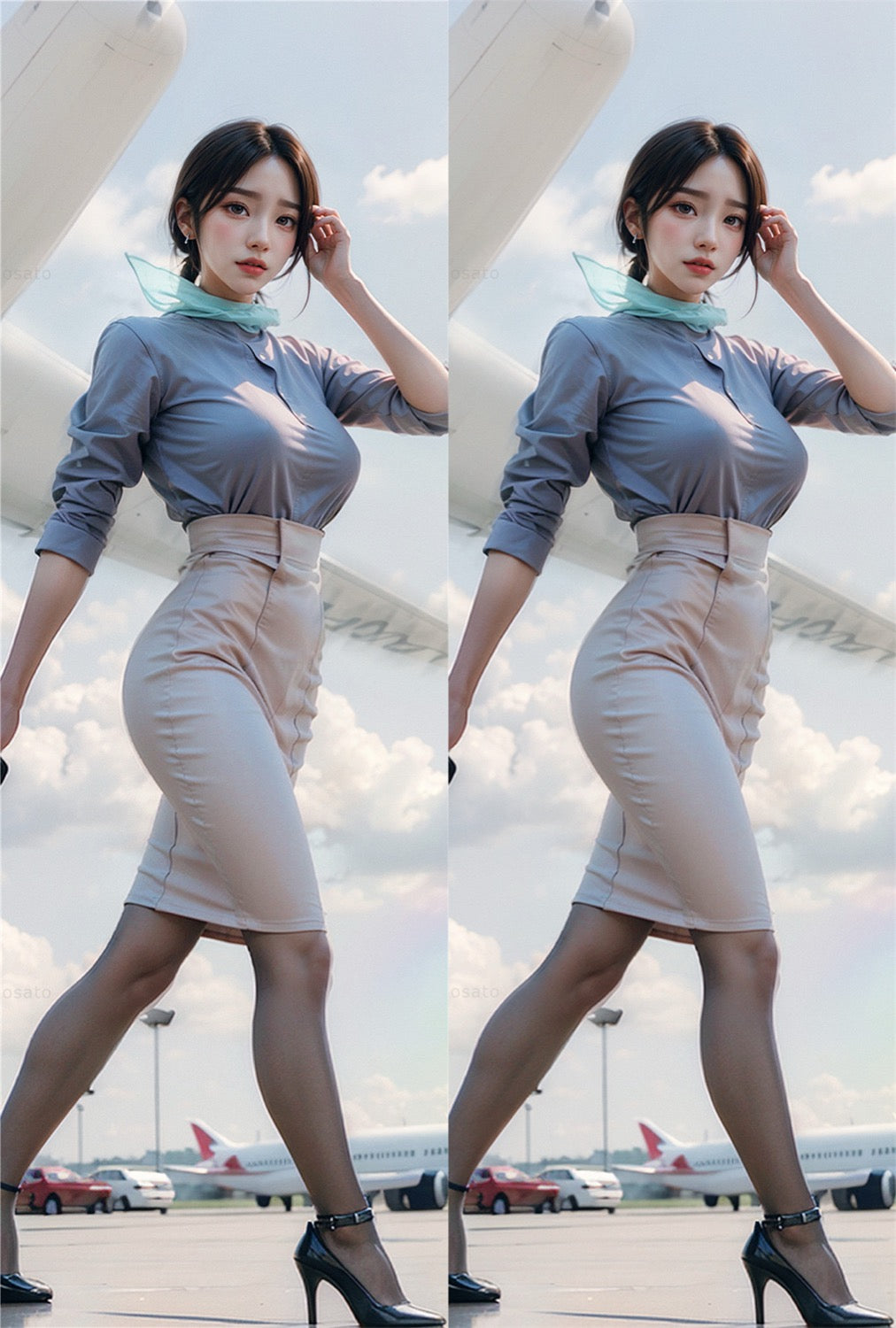 Korean Stewardess Uniform Dakimakura - AnimePillow Original