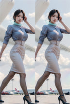 Korean Stewardess Uniform Dakimakura - AnimePillow Original