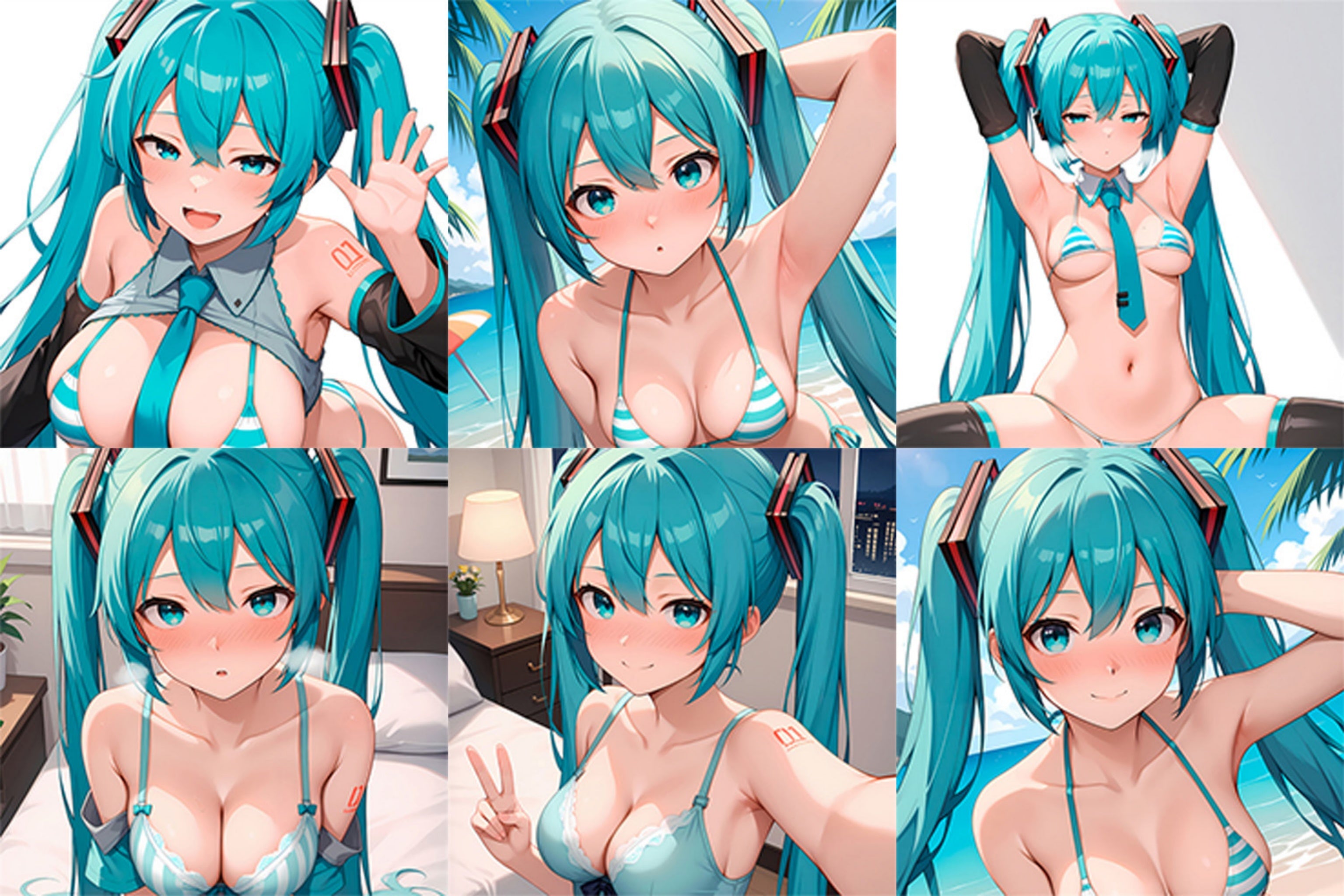 Hatsune Miku (Bikini Ver.) B - Anime Inflatable Dice Fan-Art Edition