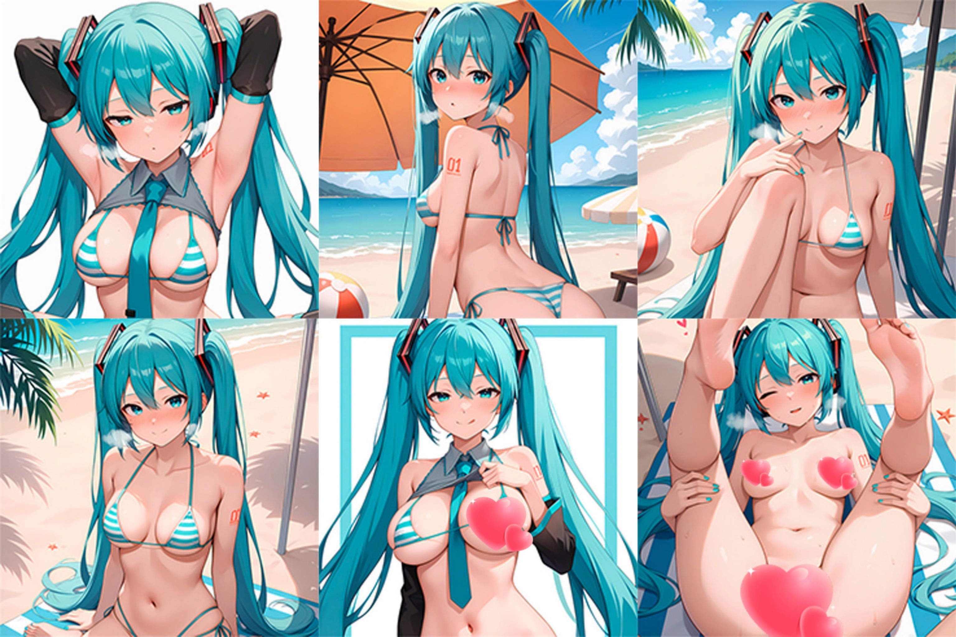 Hatsune Miku (Bikini Ver.) C - Anime Inflatable Dice Fan-Art Edition