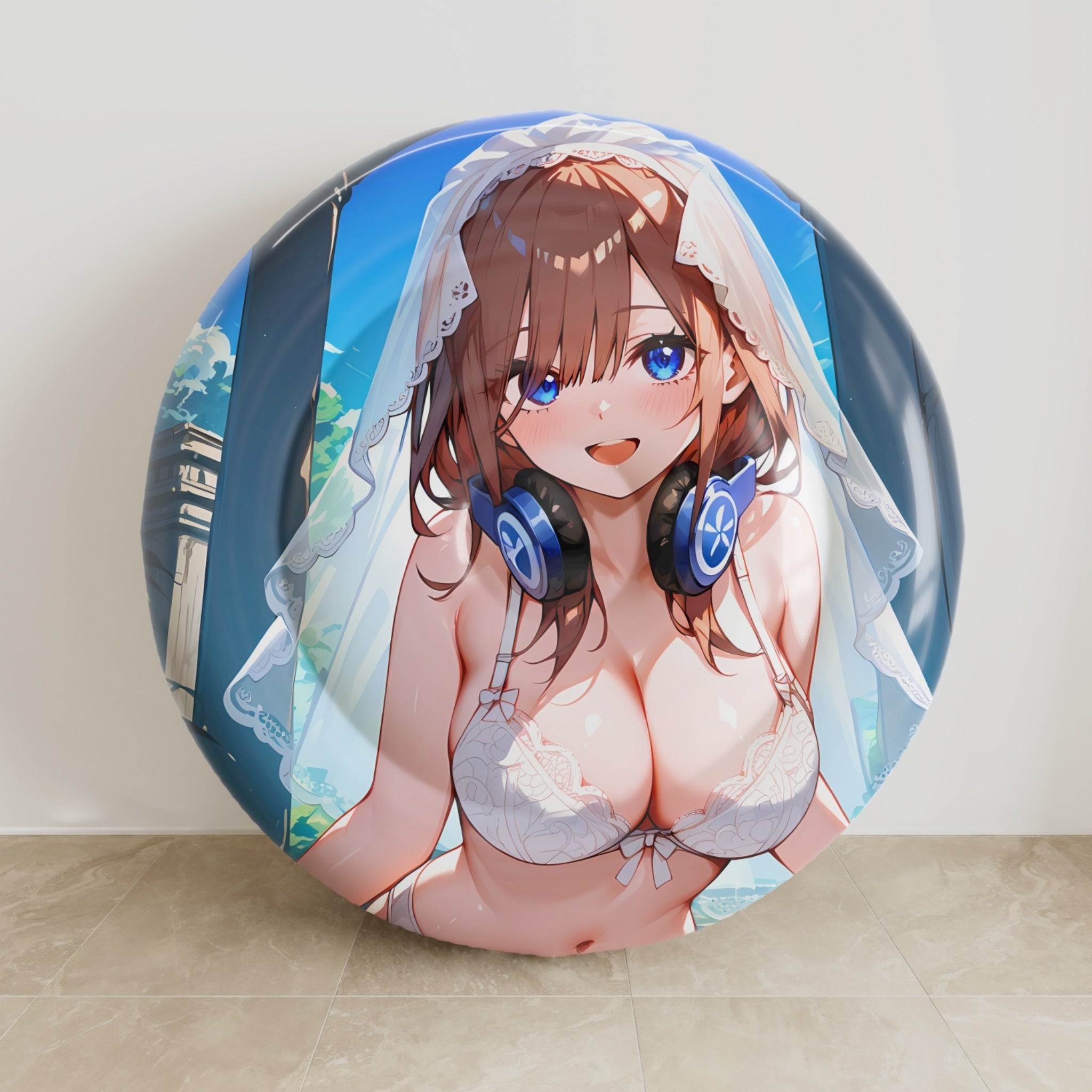 Miku Nakano (Bride Ver.) - Anime Inflatable Round Cushion Fan-Art Edition