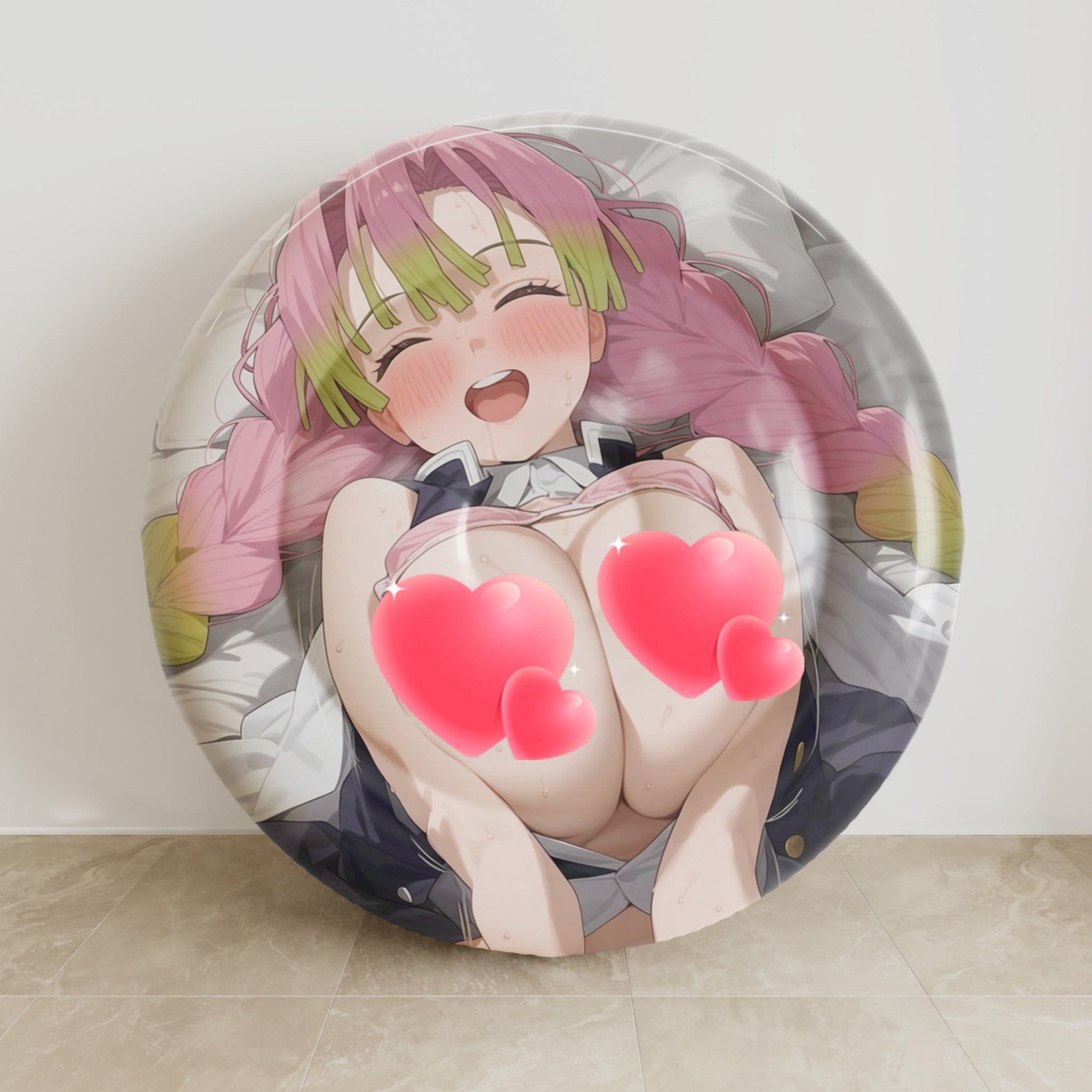 Mitsuri Kanroji A - Anime Inflatable Round Cushion Fan-Art Edition