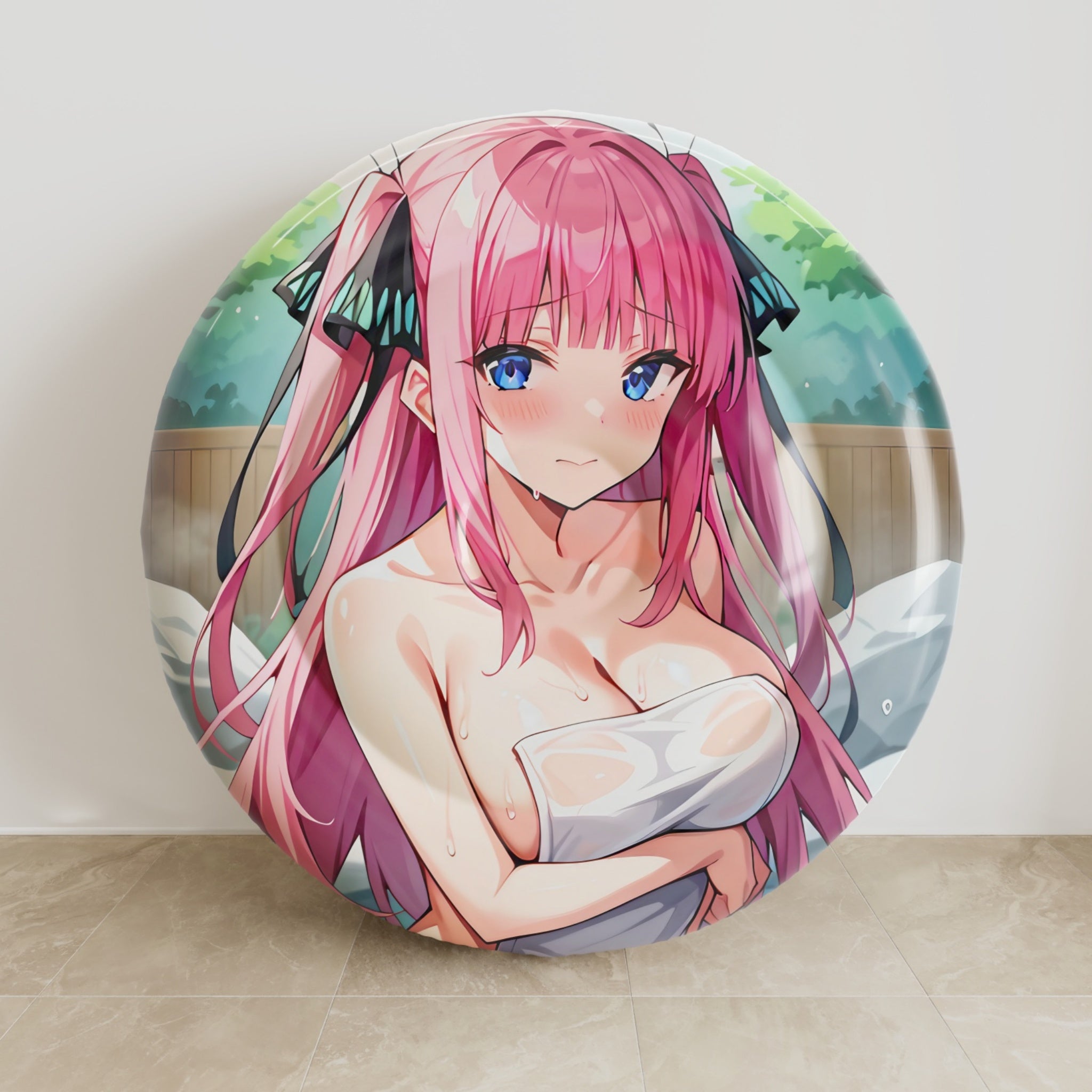 Nino Nakano (Bath Towel Ver.) - Anime Inflatable Round Cushion Fan-Art Edition
