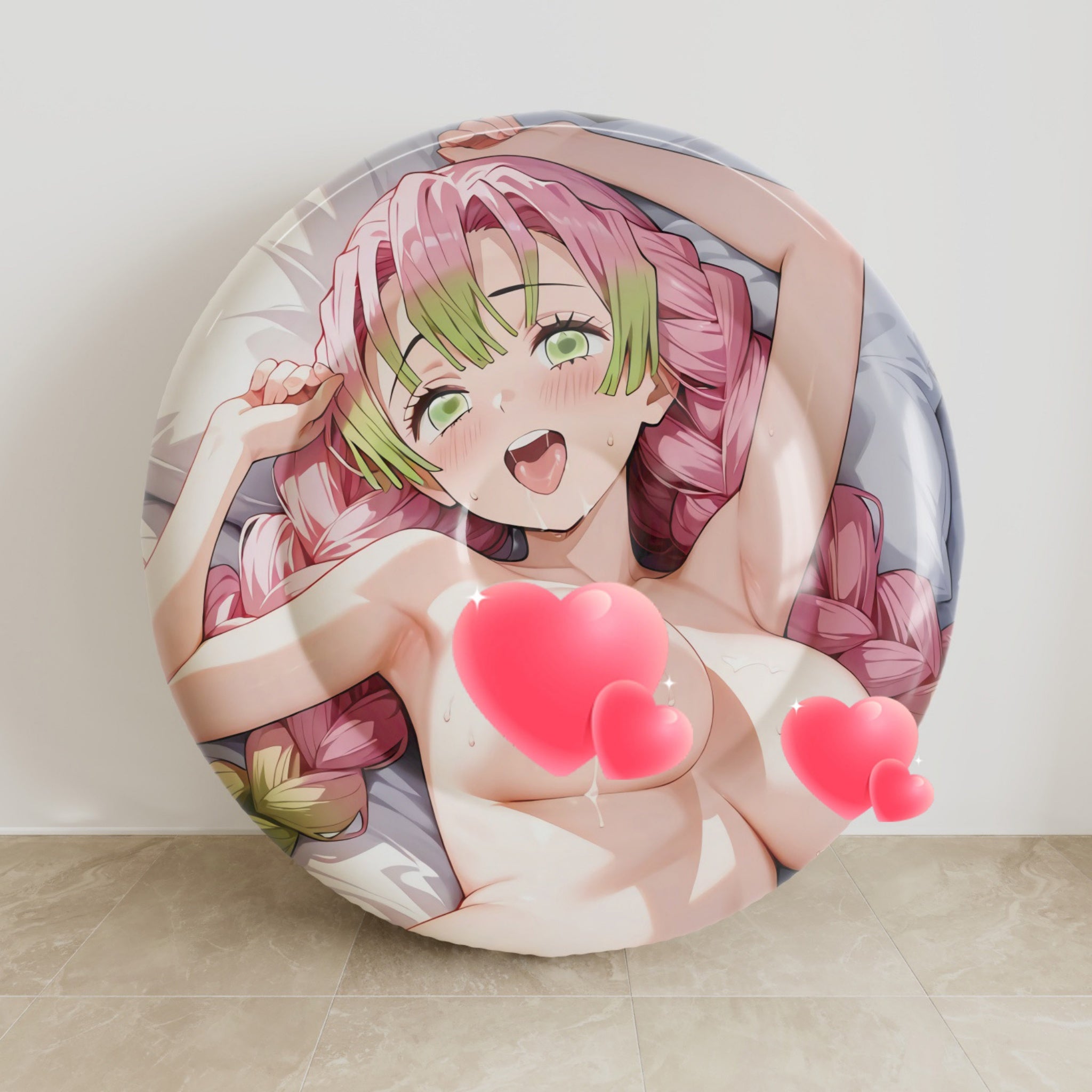Mitsuri Kanroji B - Anime Inflatable Round Cushion Fan-Art Edition