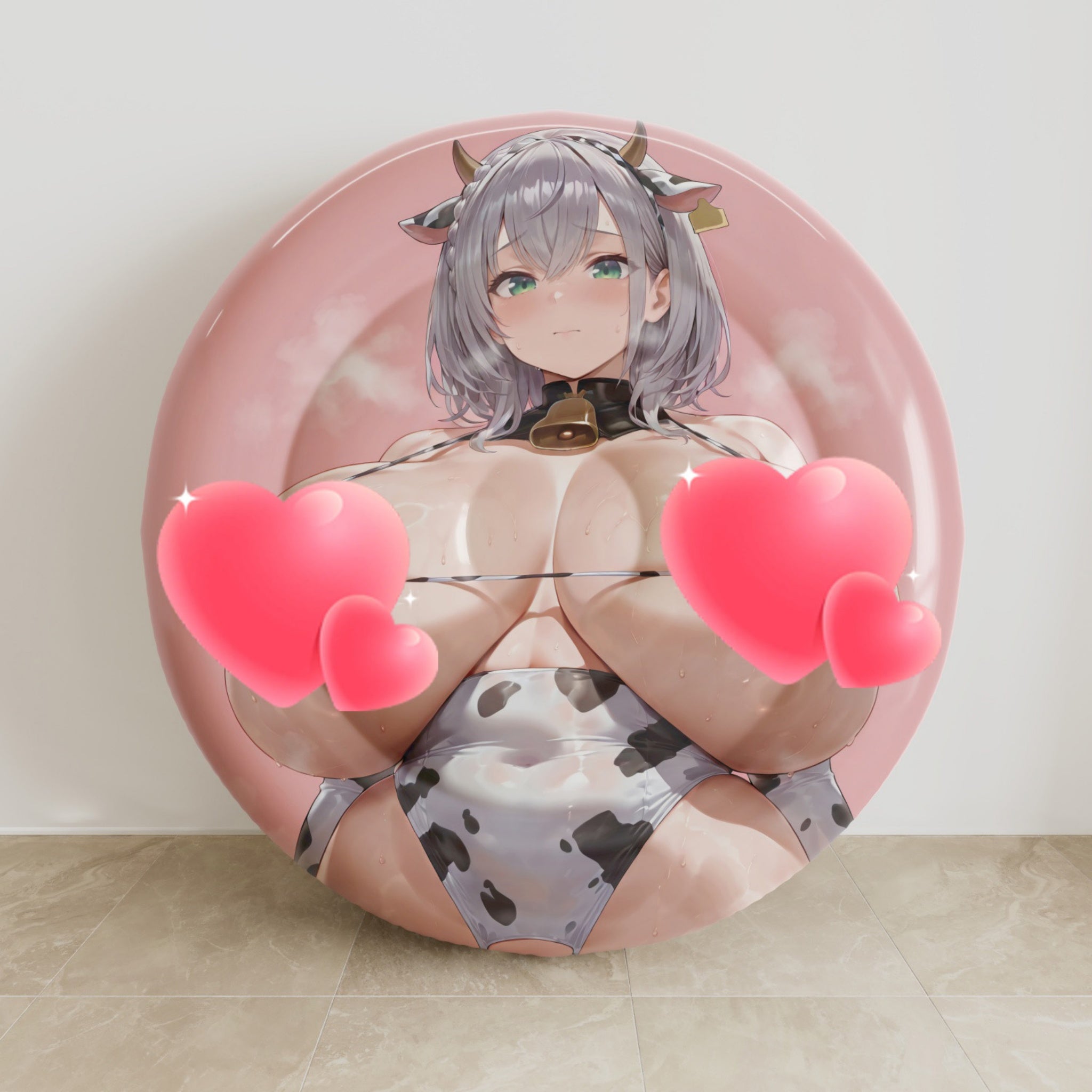 Noel Shirogane (Cow Cos Ver.) - Anime Inflatable Round Cushion Fan-Art Edition