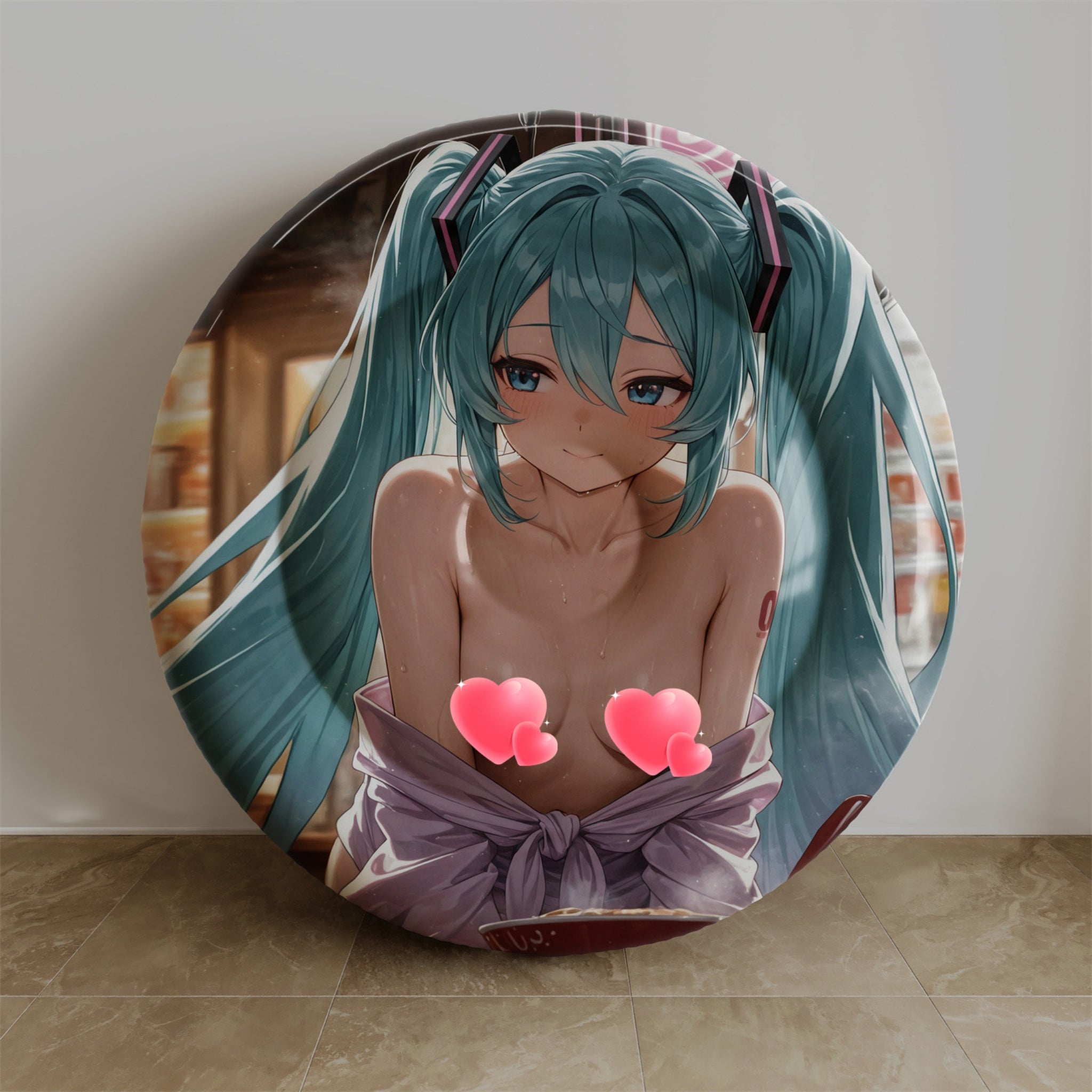 Hatsune Miku (Yukata Ver.) - Anime Inflatable Round Cushion Fan-Art Edition
