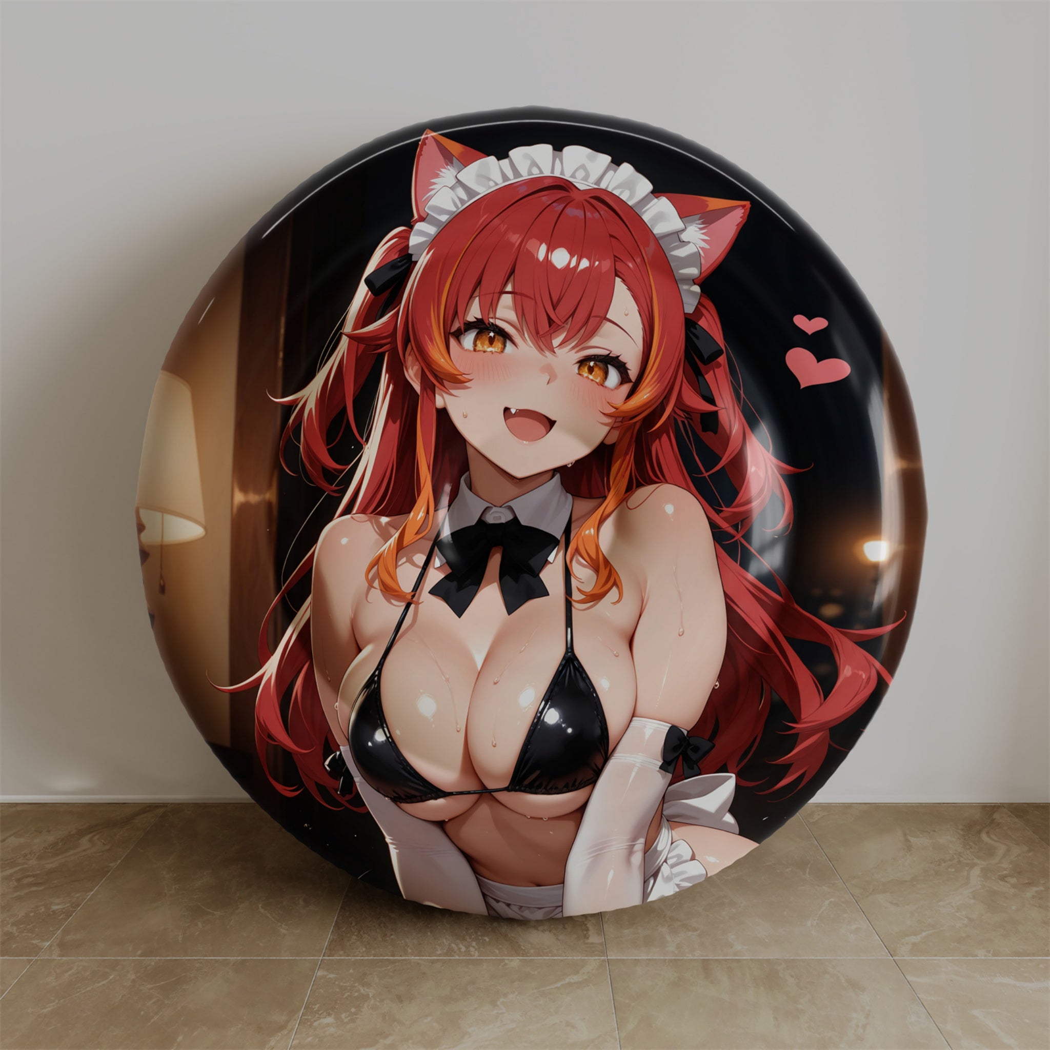 Nekota Tsuna (Bikini Maid Ver.) - Anime Inflatable Round Cushion Fan-Art Edition