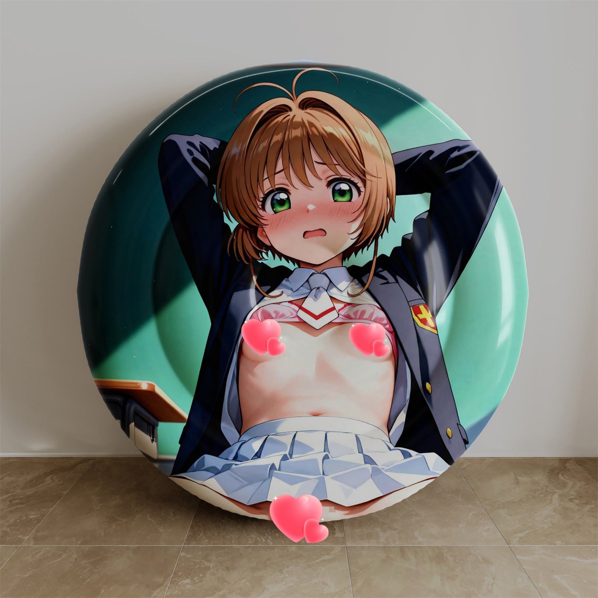 Sakura Kinomoto (Uniform Ver.) - Anime Inflatable Round Cushion Fan-Art Edition