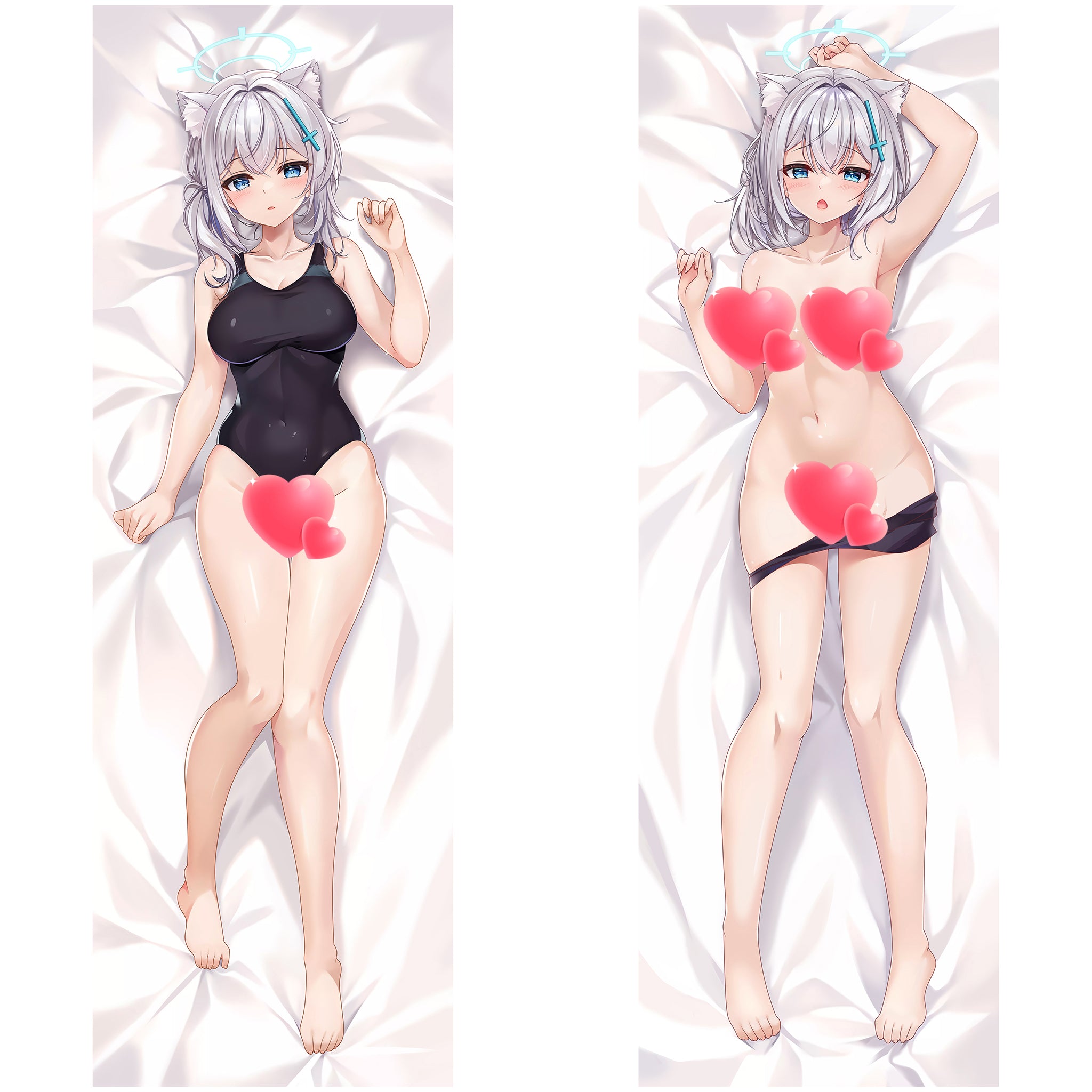 Shiroko (versión en traje de baño negro) - Edición Fan-Art de AnimePillow