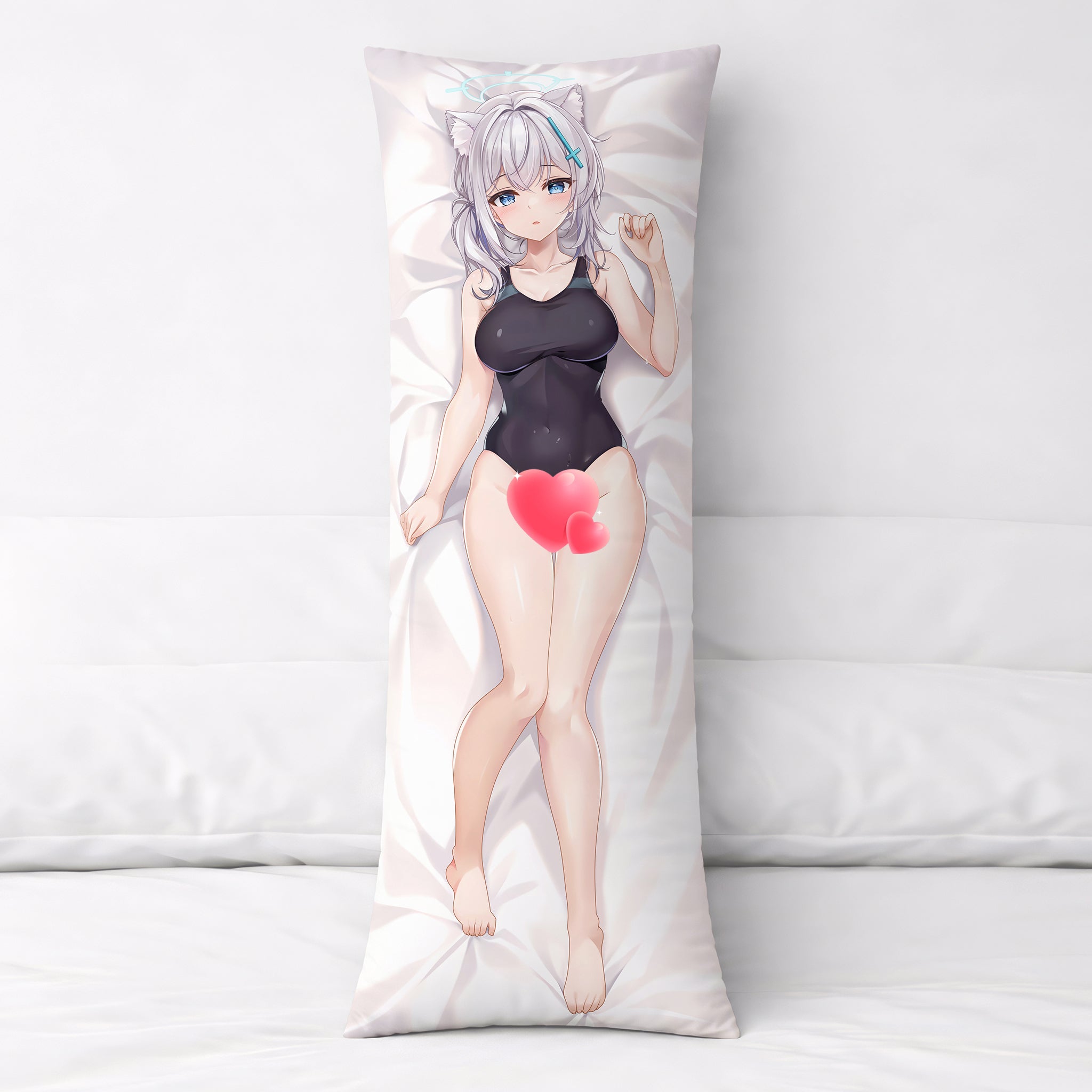 Shiroko (versión en traje de baño negro) - Edición Fan-Art de AnimePillow