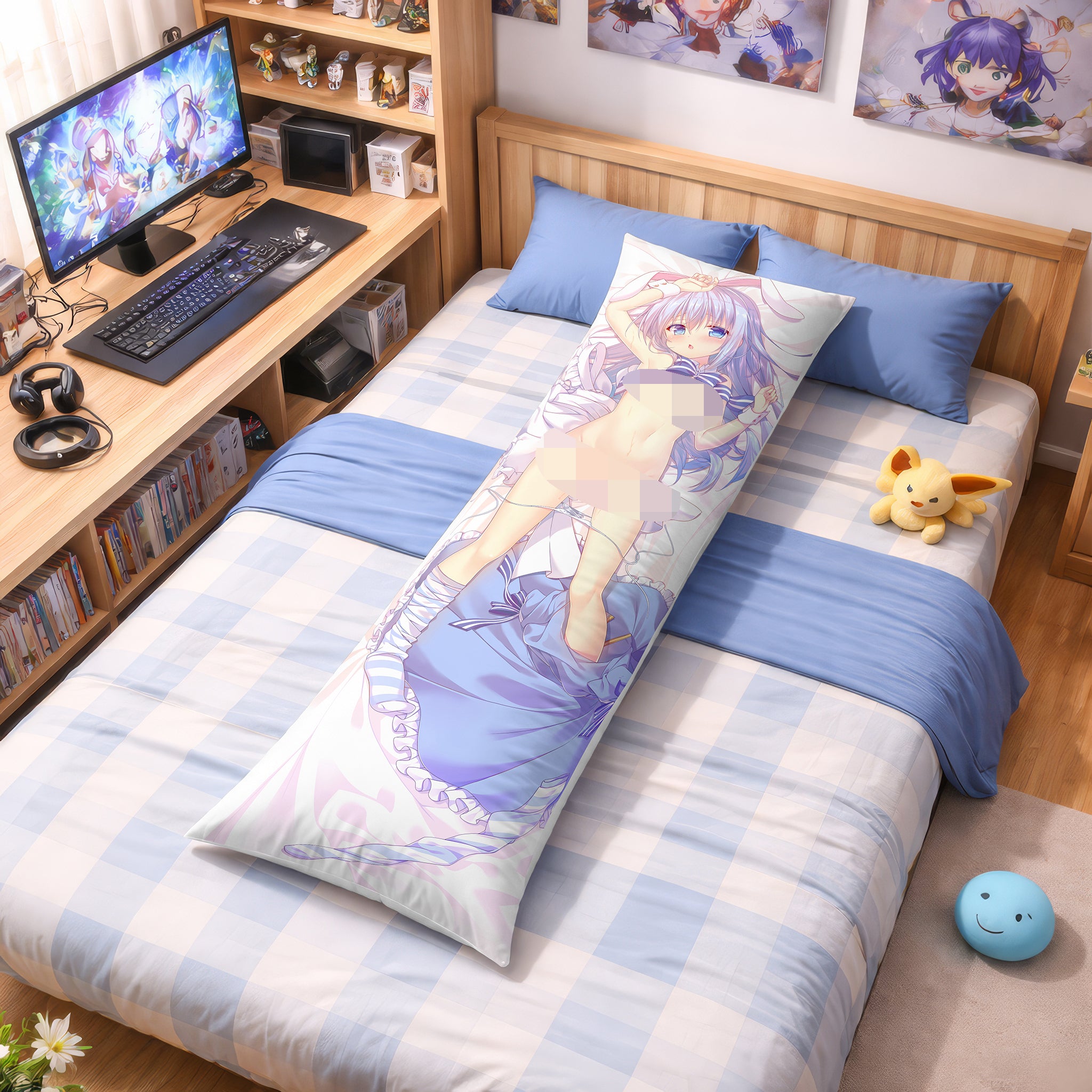 香風智乃（白と青のロリータVer.）- アニメピロー ファンアートエディション