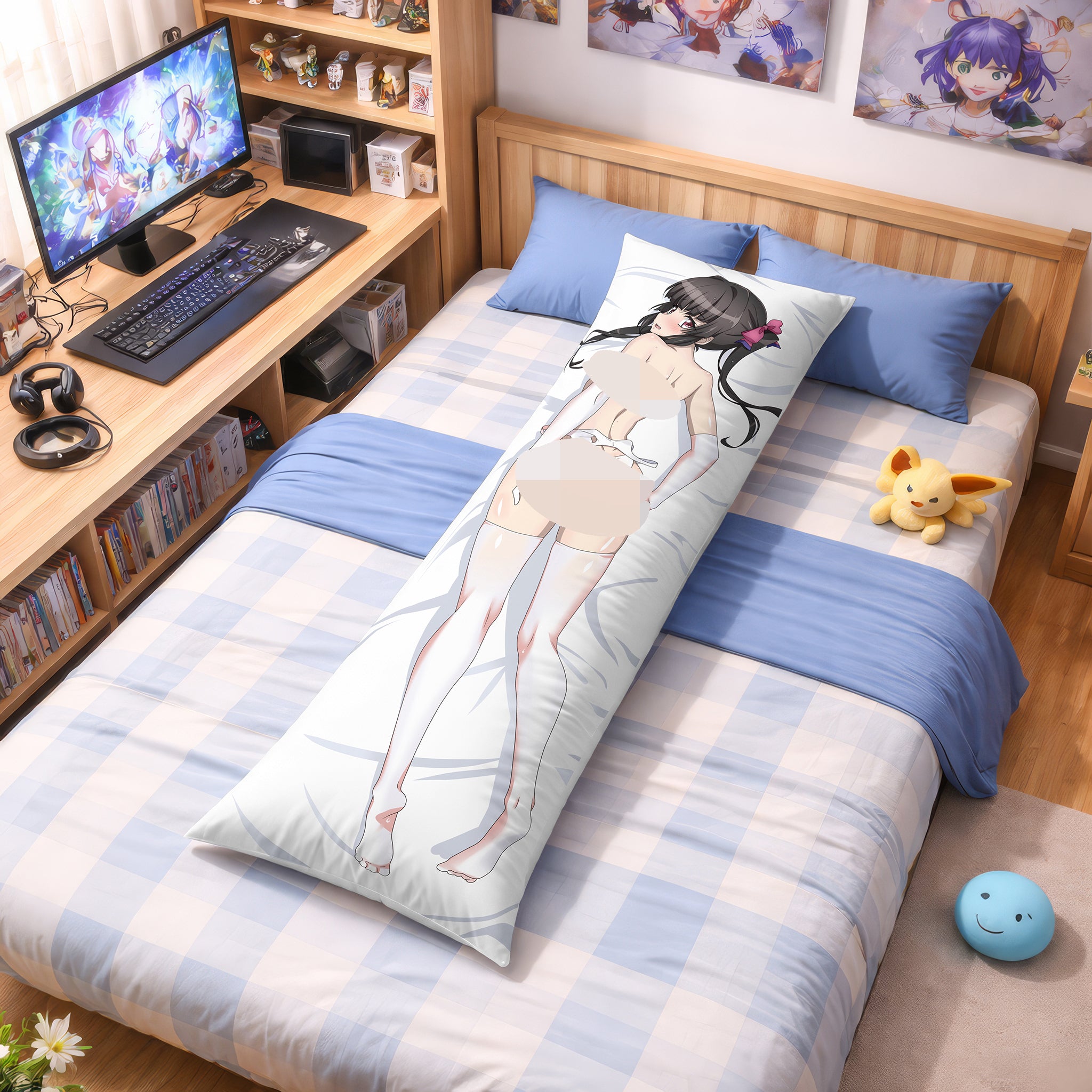 Shirabe Tsukuyomi (White Swimsuit Stockings Ver.) - AnimePillow Fan-Art Edition