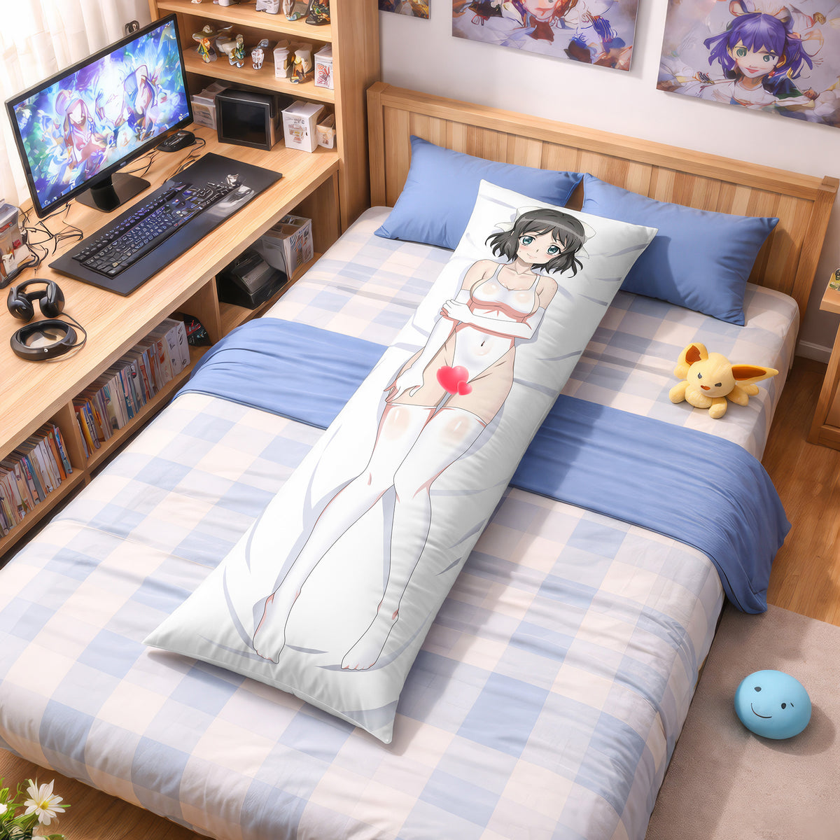 Kohinata Miku (White Swimsuit Ver.) - Anime Pillowcase Fan-Art Edition