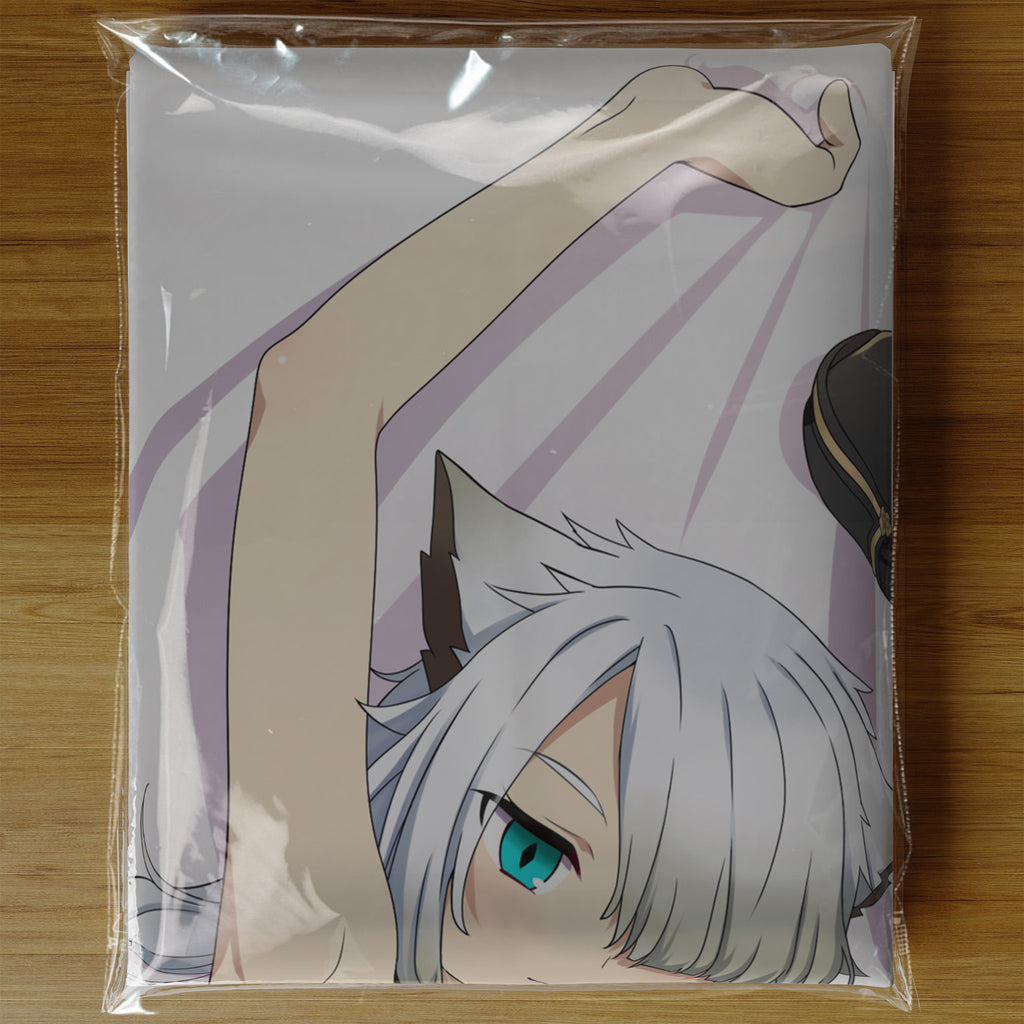 Krysha Pendleton (White Cat) - Anime Inflatable Cylinder Pillow Fan-Art Edition