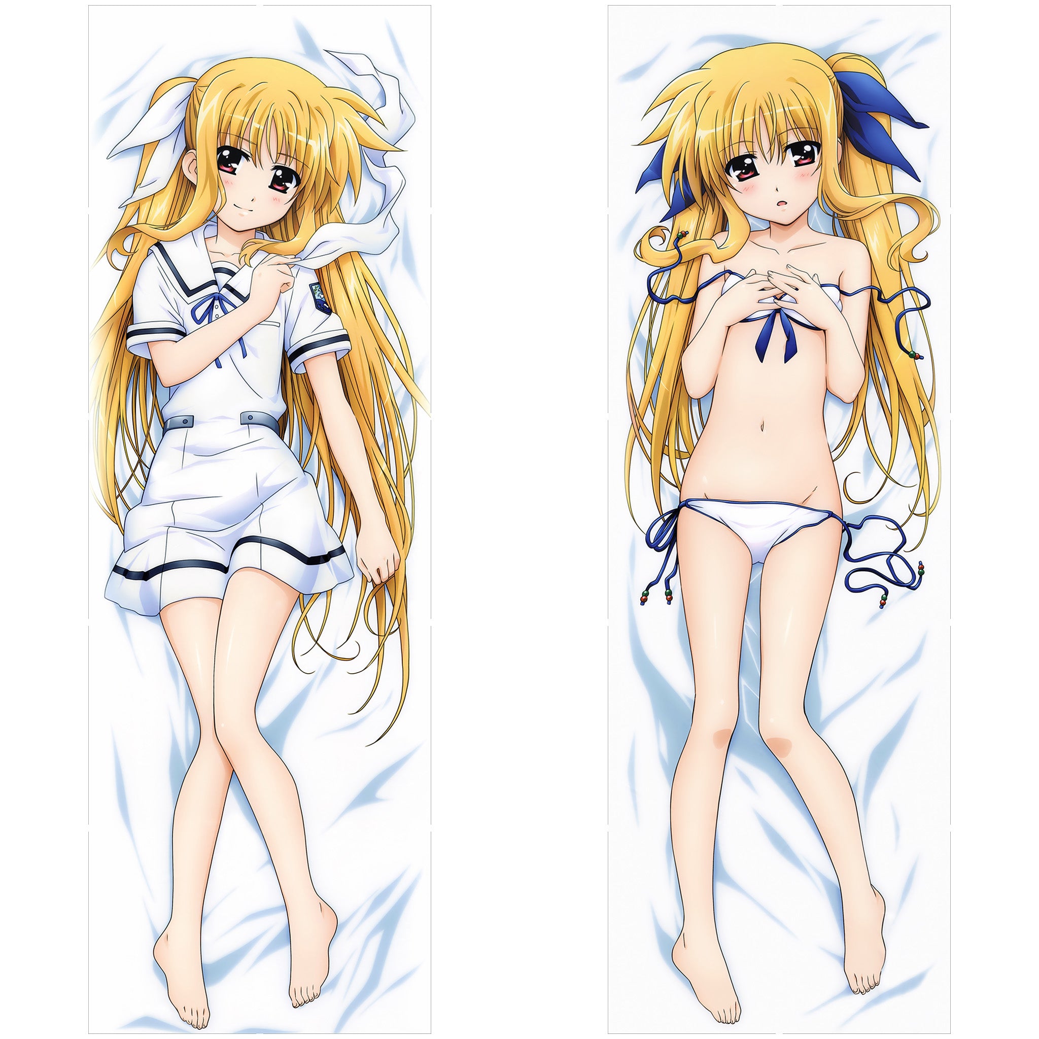 Fate Testarossa (White Sailor & White Bikini Ver.) - Anime Inflatable Cylinder Pillow Fan-Art Edition