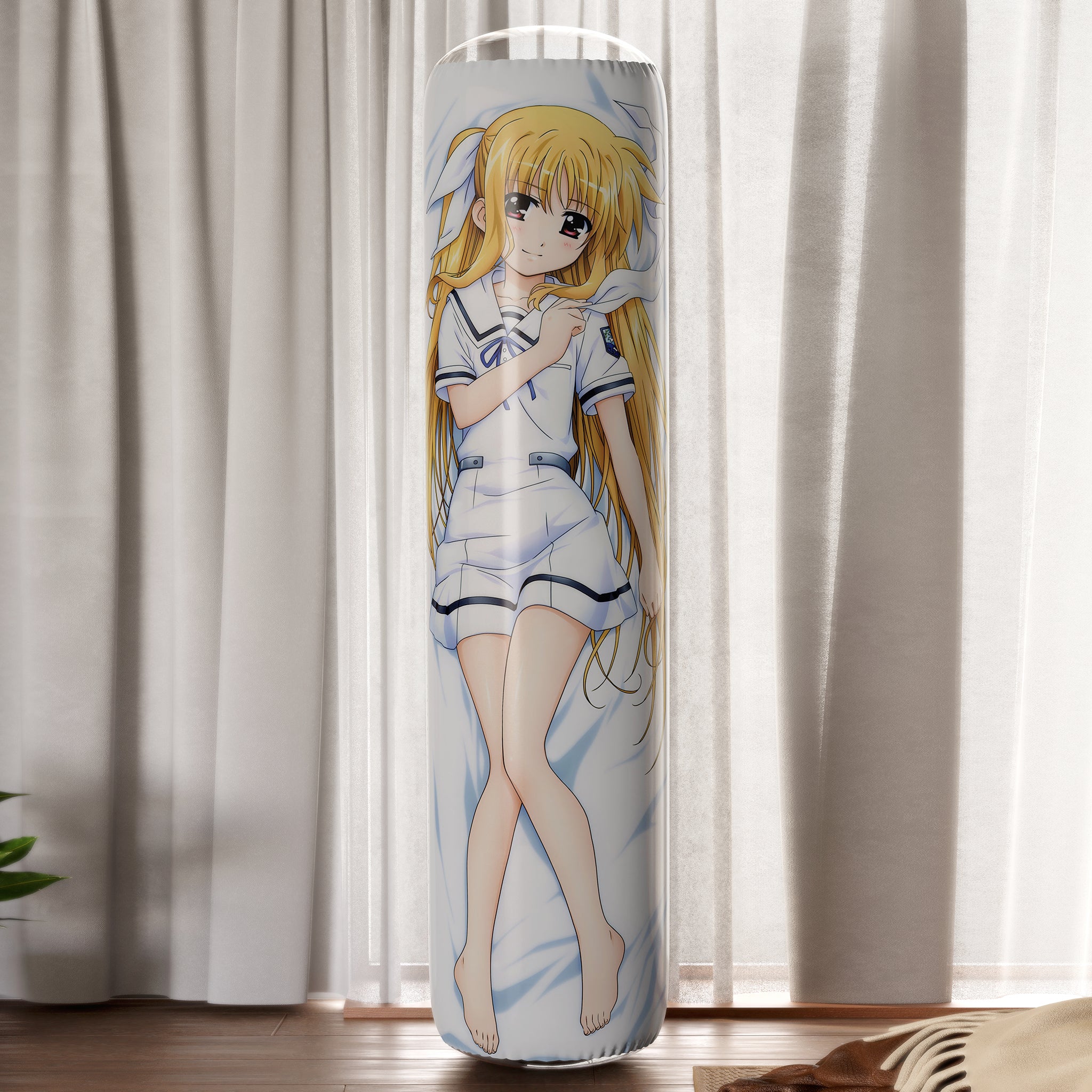 Fate Testarossa (White Sailor & White Bikini Ver.) - Anime Inflatable Cylinder Pillow Fan-Art Edition