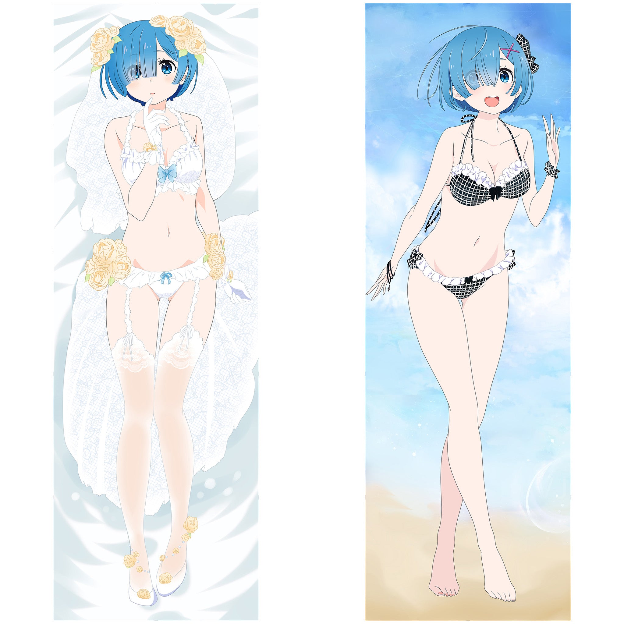 Rem (Summer Bride Ver.) - Anime Inflatable Body Pillow Fan-Art Edition